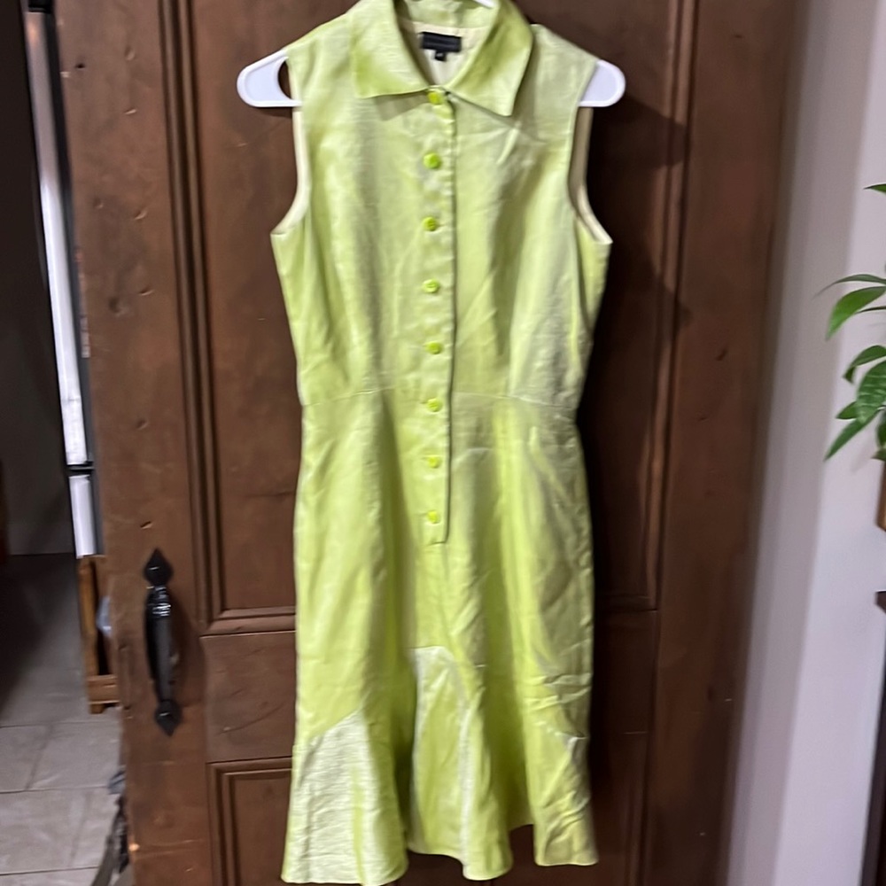 DOUGLAS HANNANT 100% SILK SLEEVELESS MIDI FLARE BOTTOM DRESS
